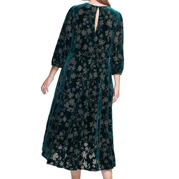 Calvin Klein Plus Size Velvet Burnout Midi Dress 18W - Picture 2 of 13